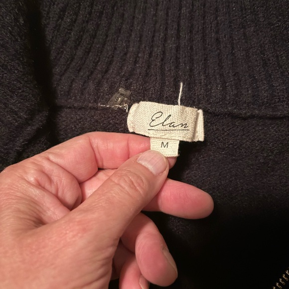 “Cheers” black, 1/2 zip, cashmere sweater - Picture 2 of 3